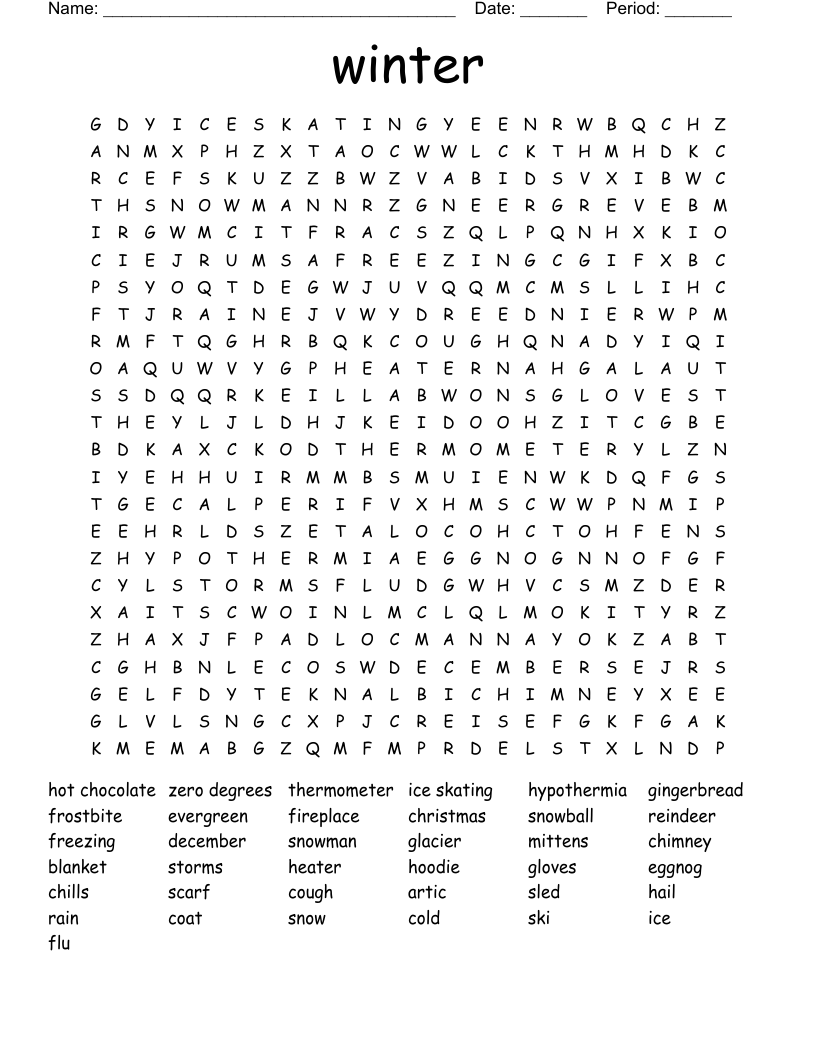 winter  Word Search