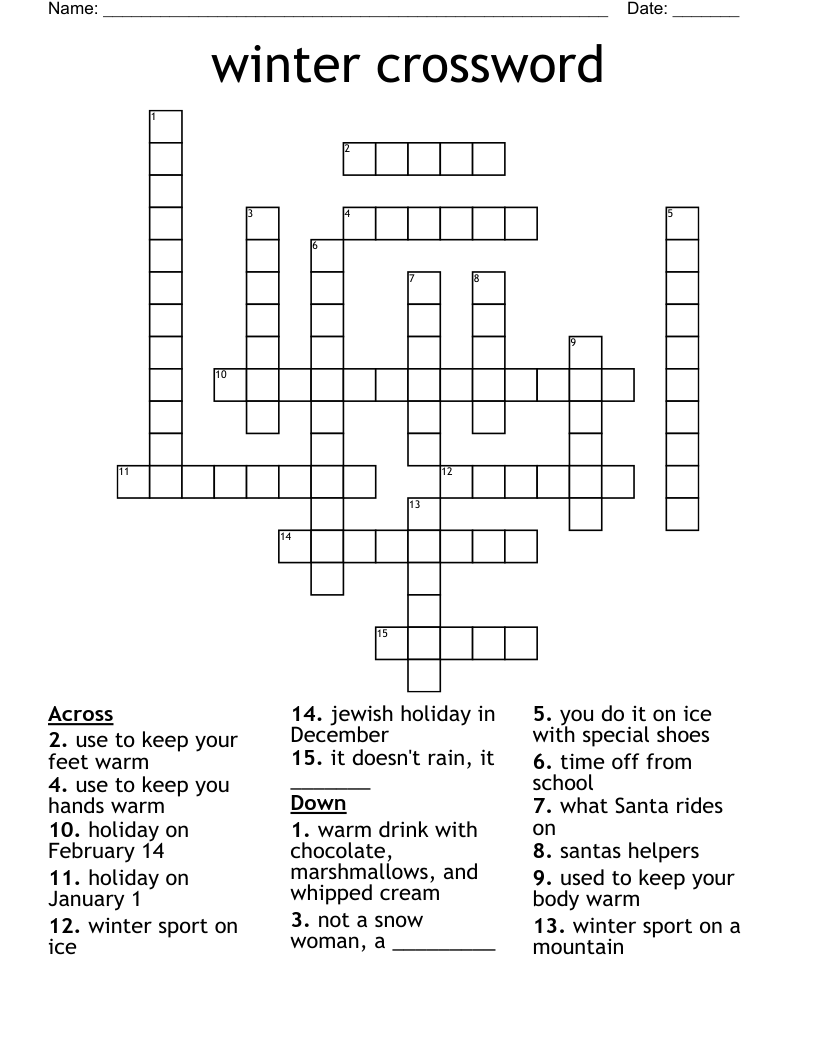 winter crossword 