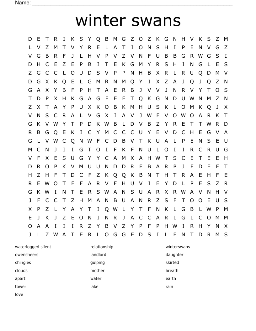 winter swans Word Search