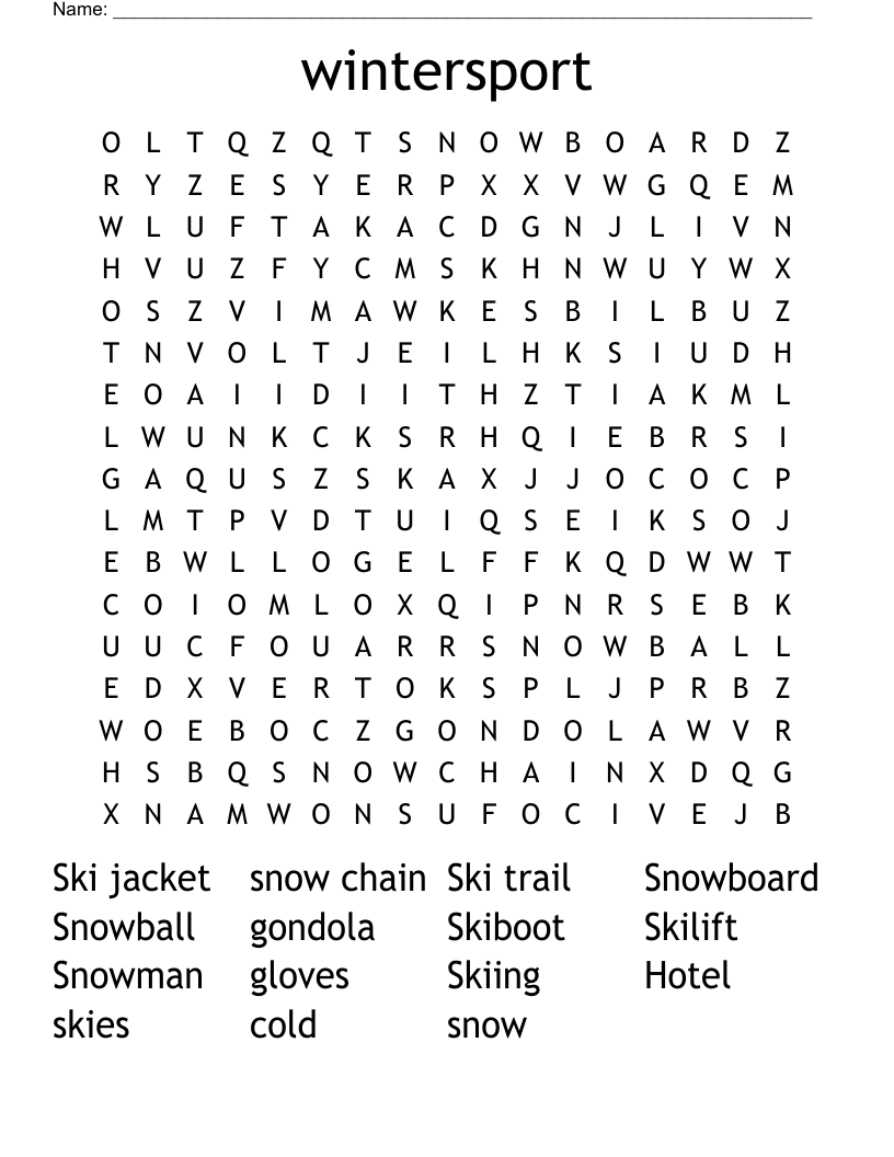 wintersport Word Search