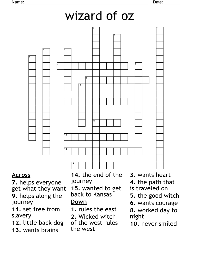 wizard of oz Crossword