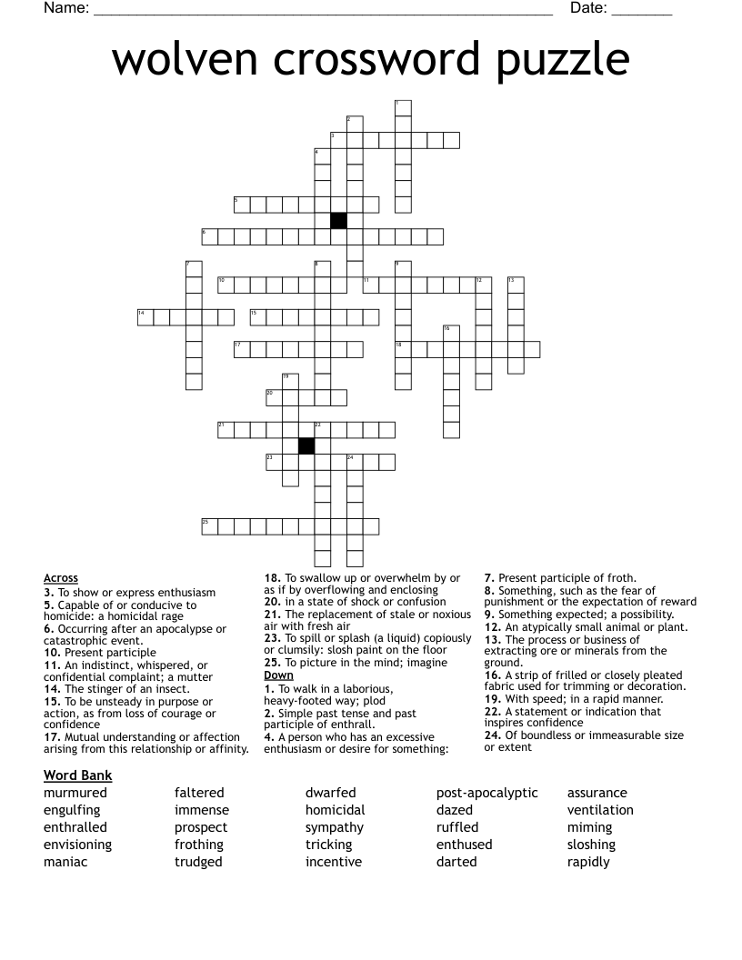 wolven crossword puzzle