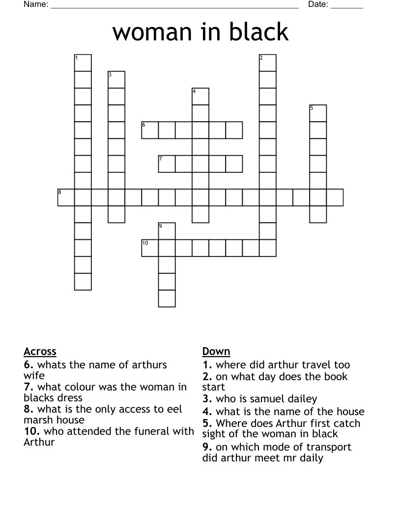 woman in black Crossword