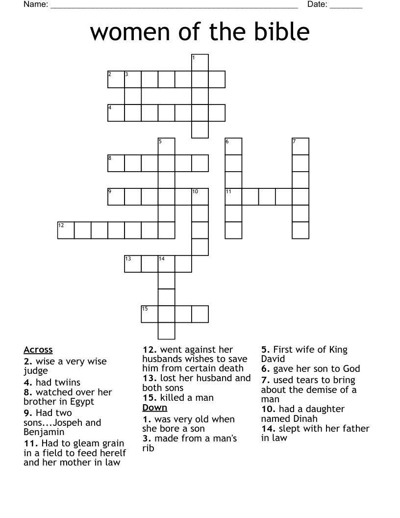 women of the bible Crossword