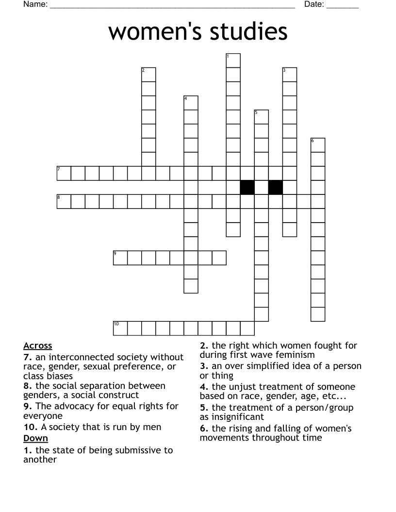 women's studies Crossword
