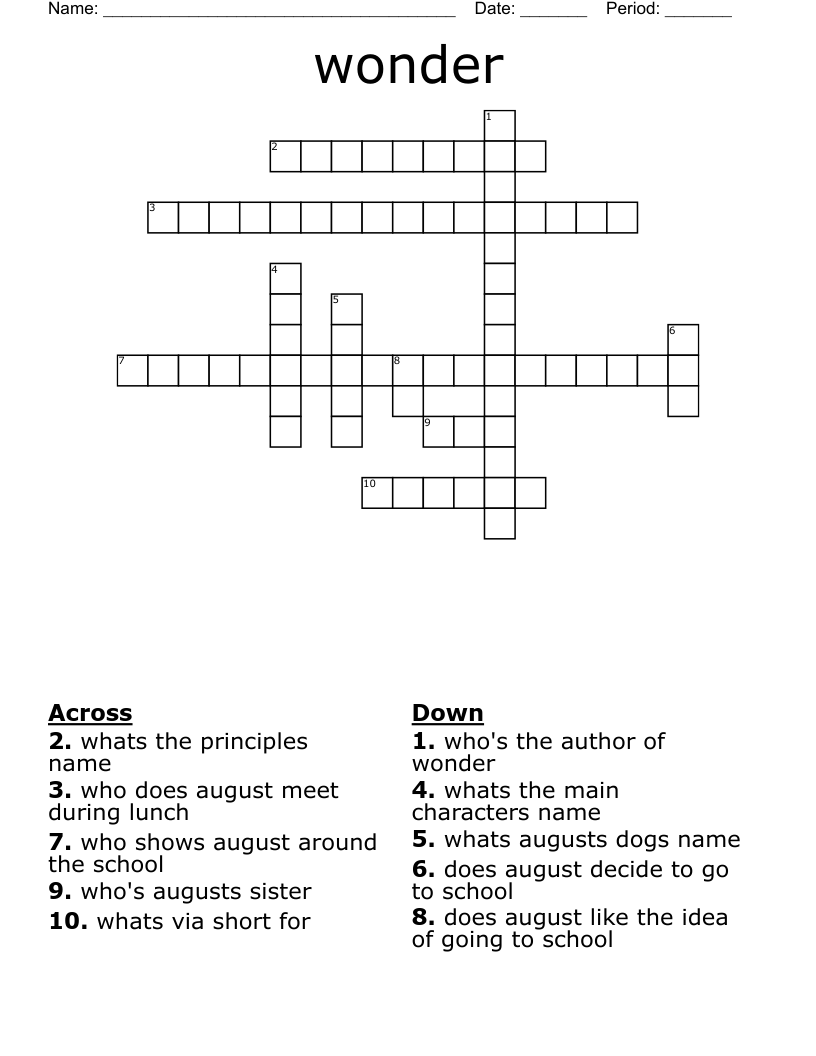 wonder Crossword