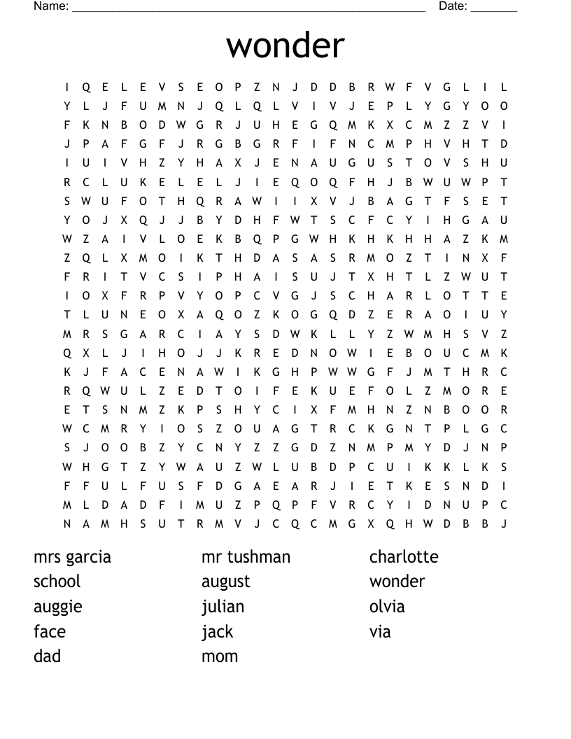 wonder Word Search