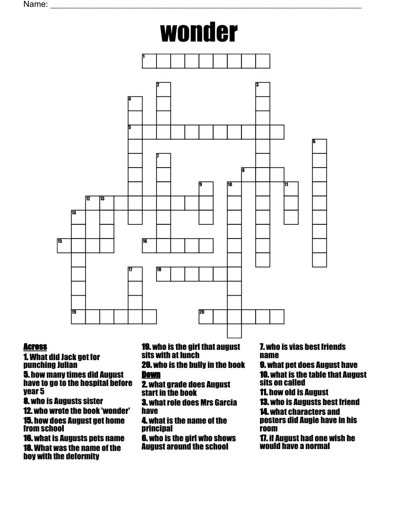 wonder Crossword