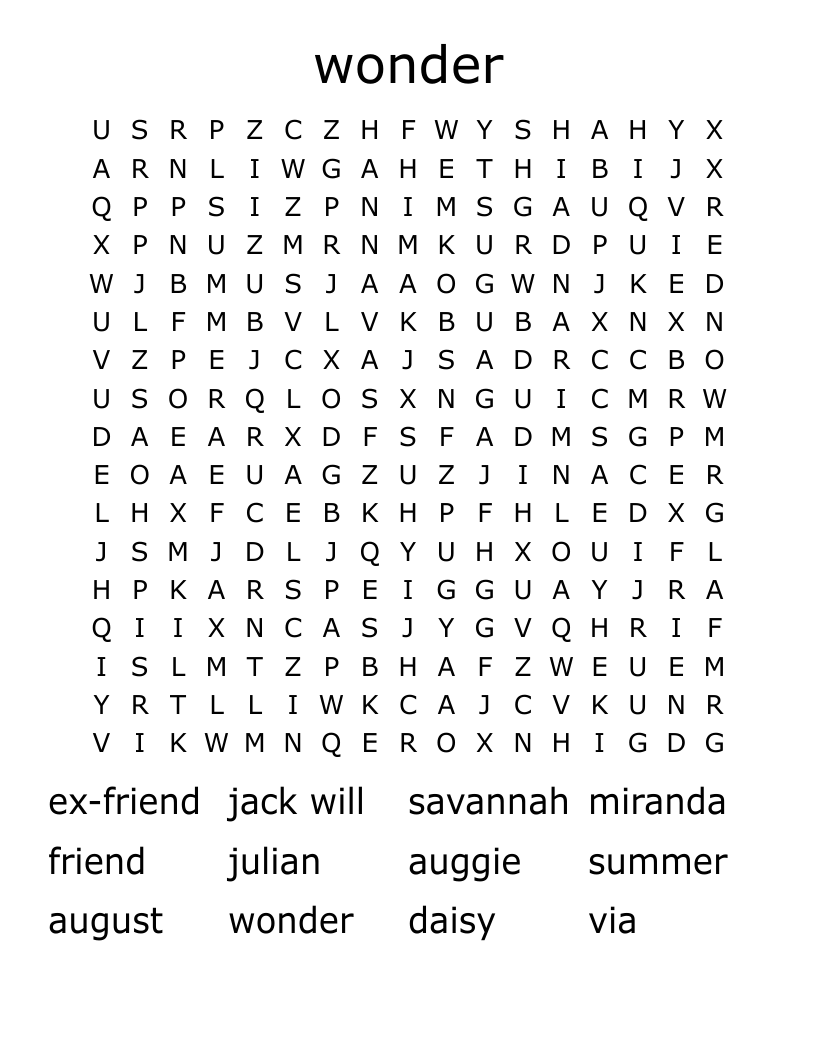 wonder Word Search