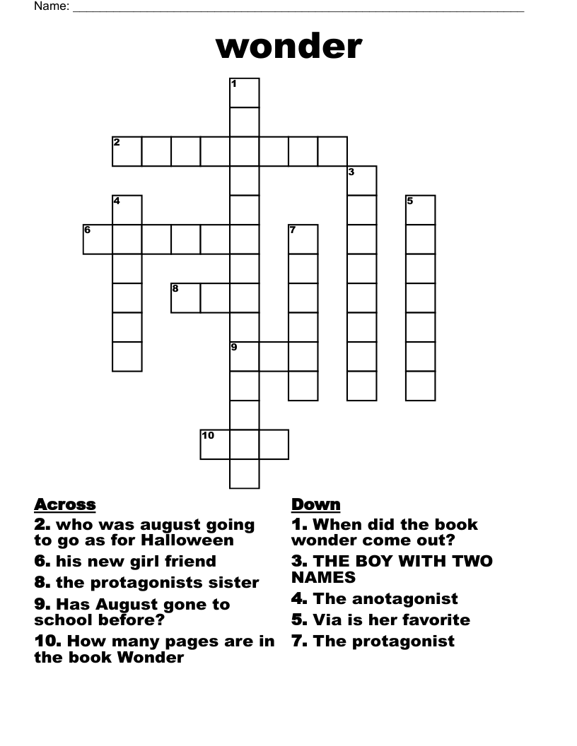 wonder Crossword