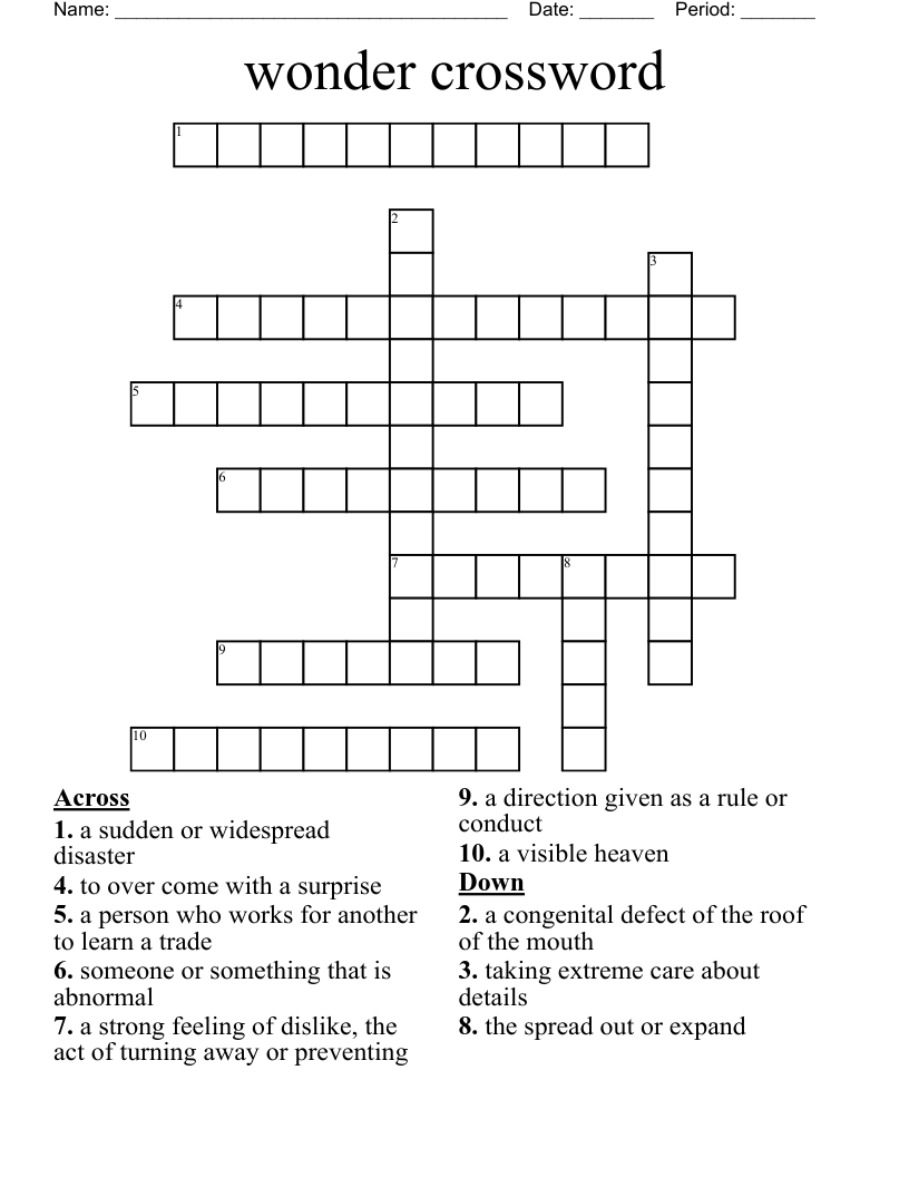 wonder crossword