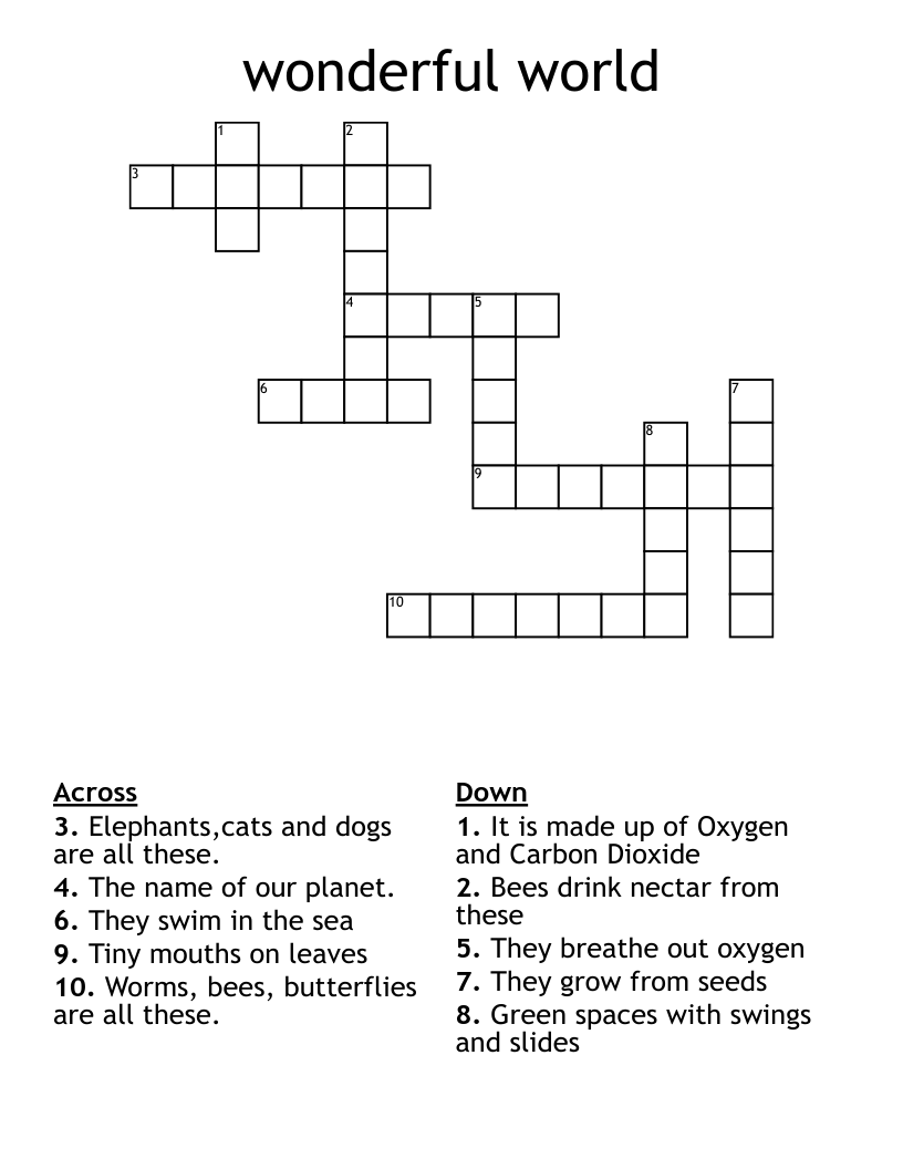 wonderful world Crossword