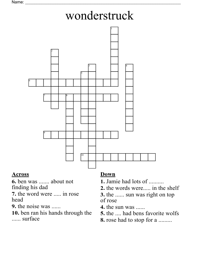 wonderstruck Crossword