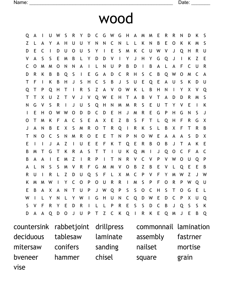 wood Word Search