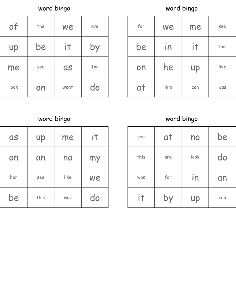 word bingo