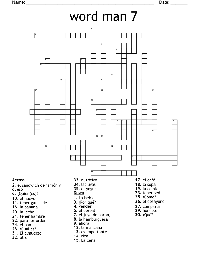 word man 7 Crossword