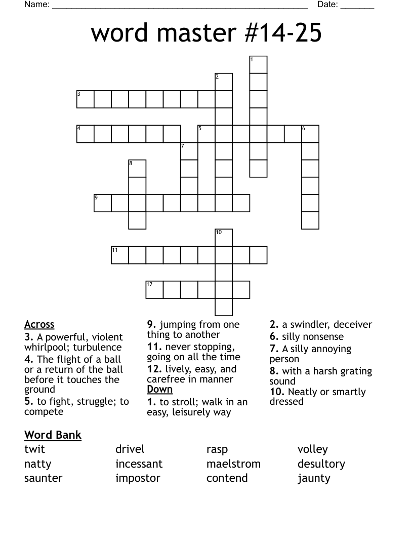 word master #14-25 Crossword