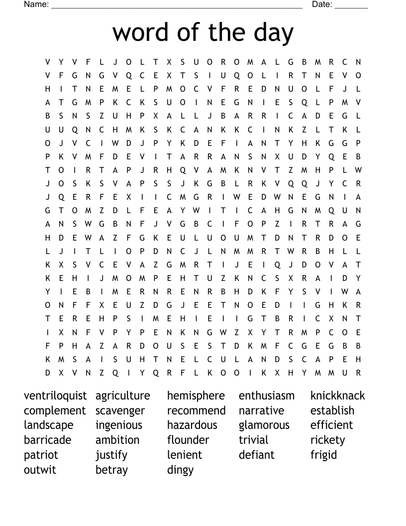 word of the day Word Search