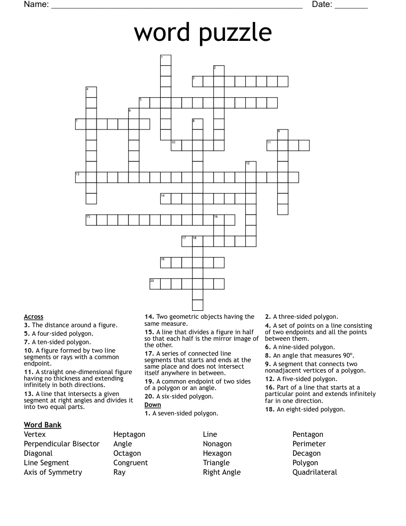 word puzzle Crossword