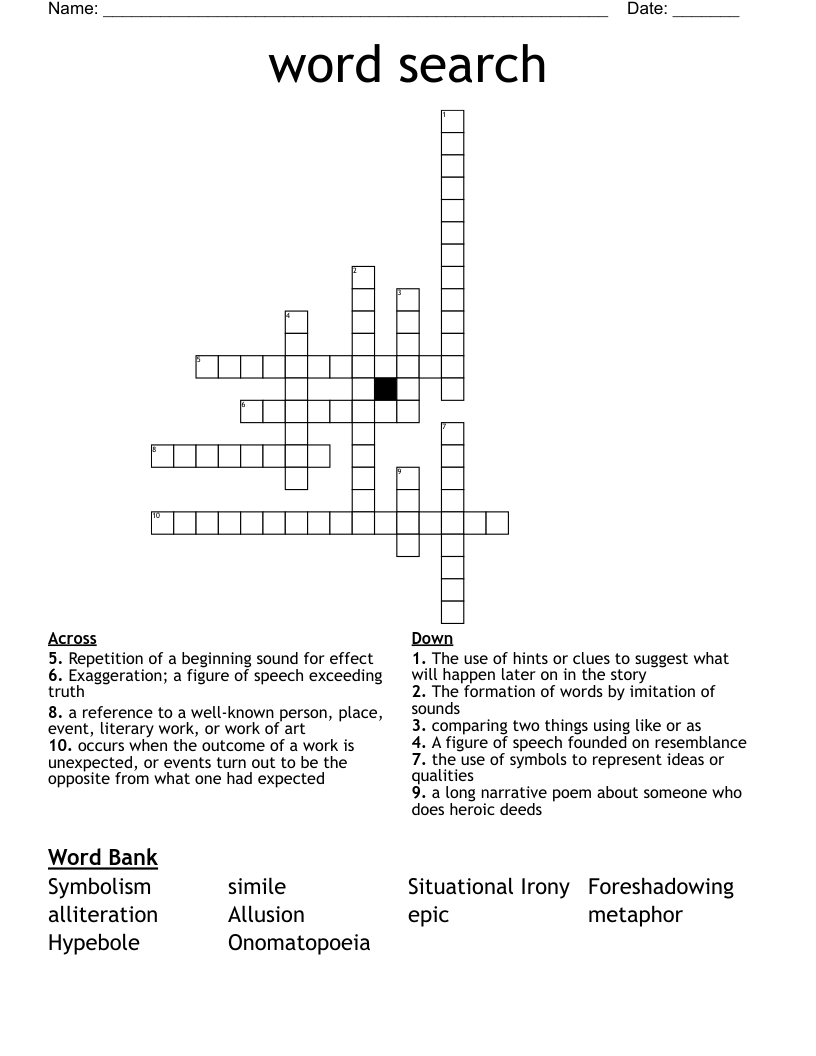 word search  Crossword