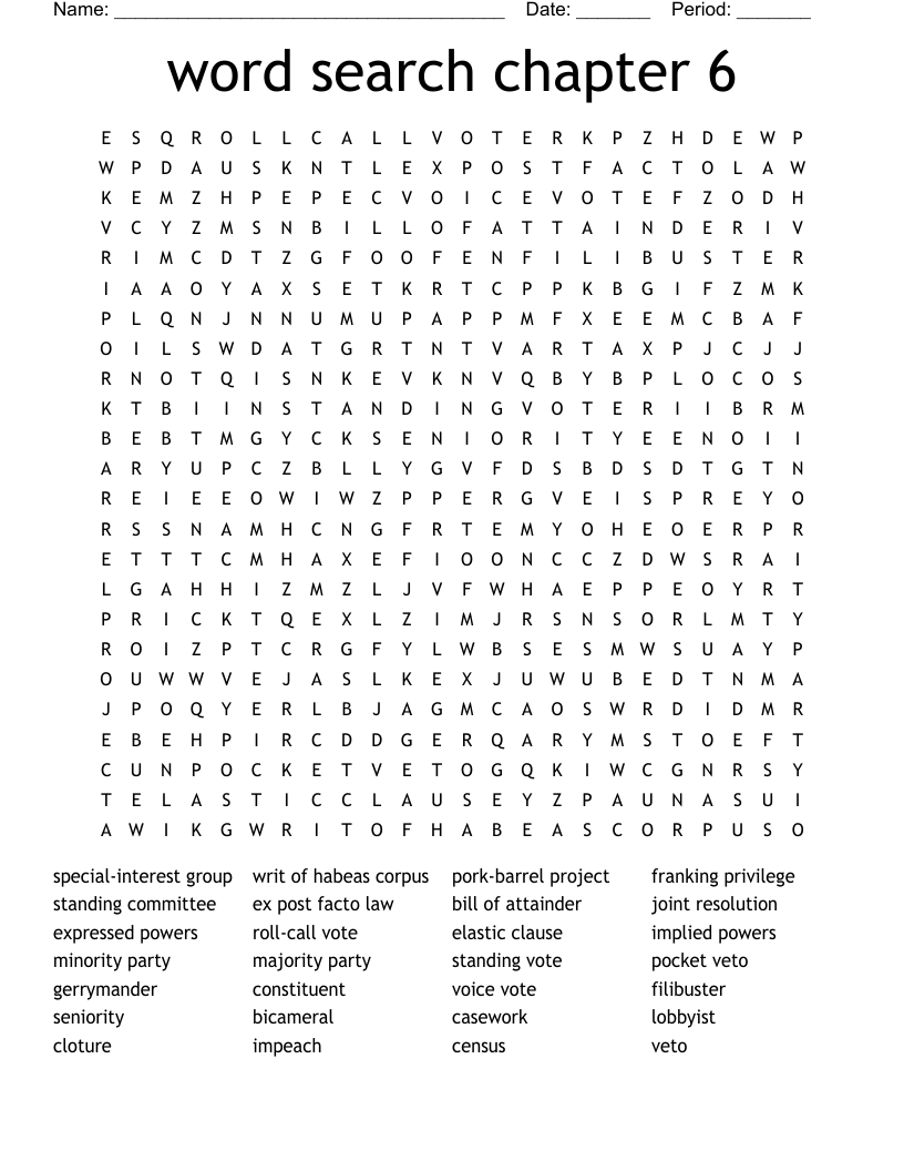word search chapter 6
