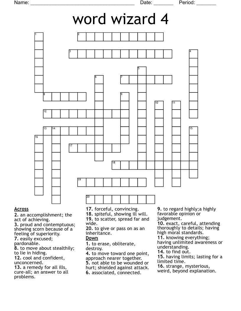 word wizard 4 Crossword