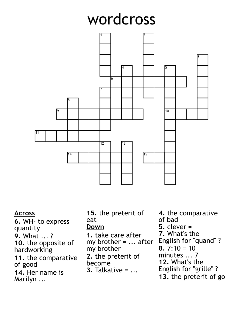 wordcross Crossword