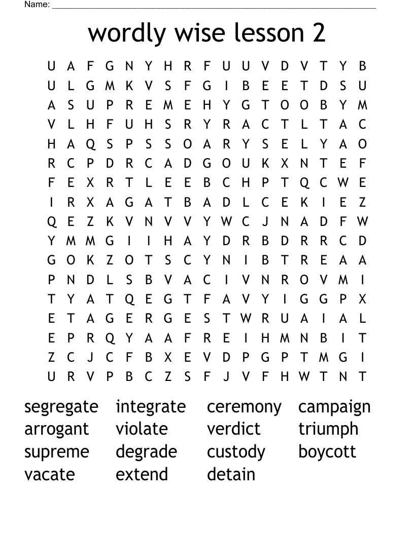 wordly wise lesson 2 Word Search
