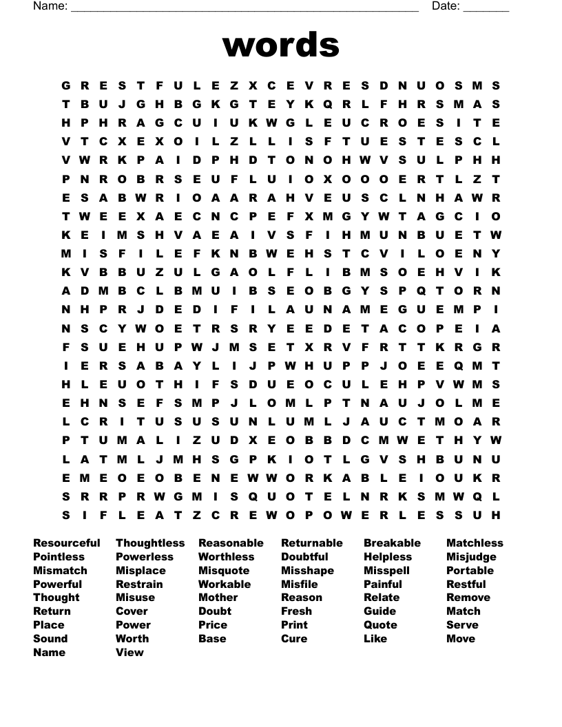 words  Word Search