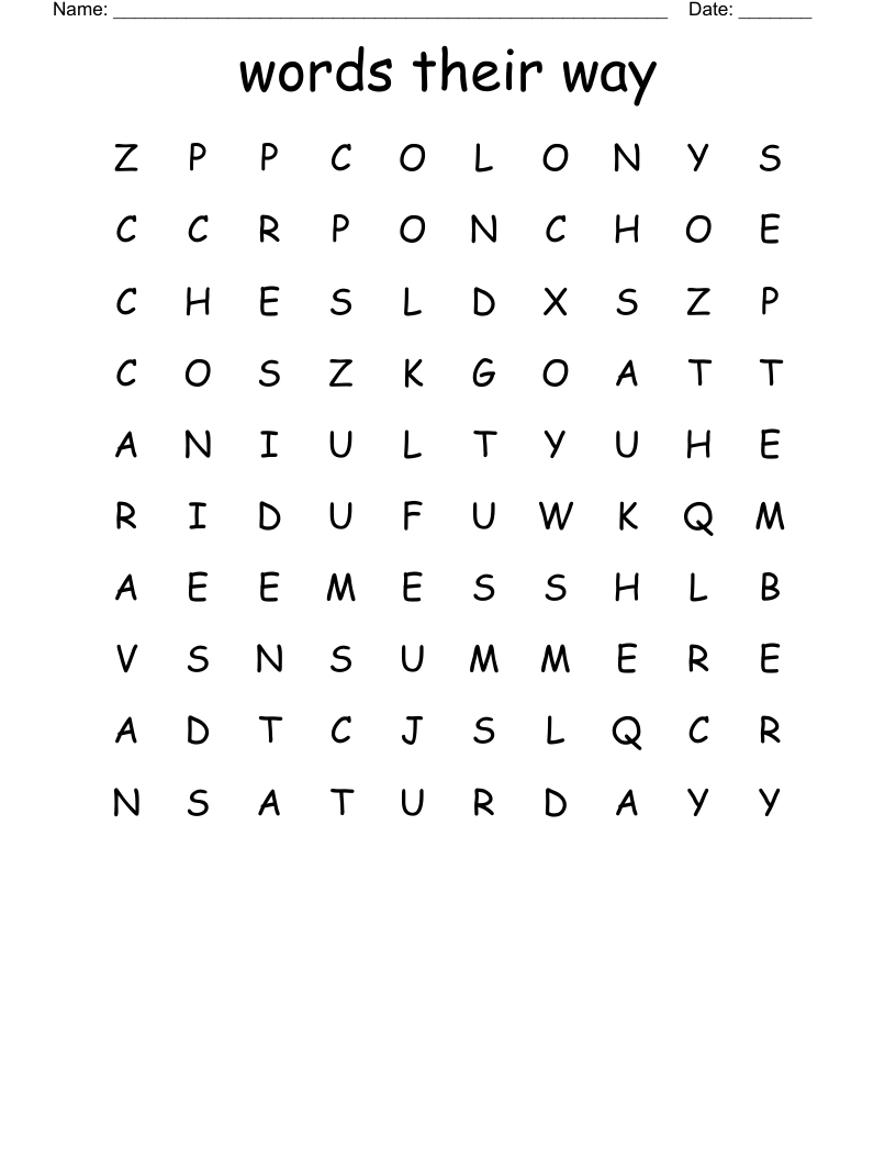 words their way Word Search