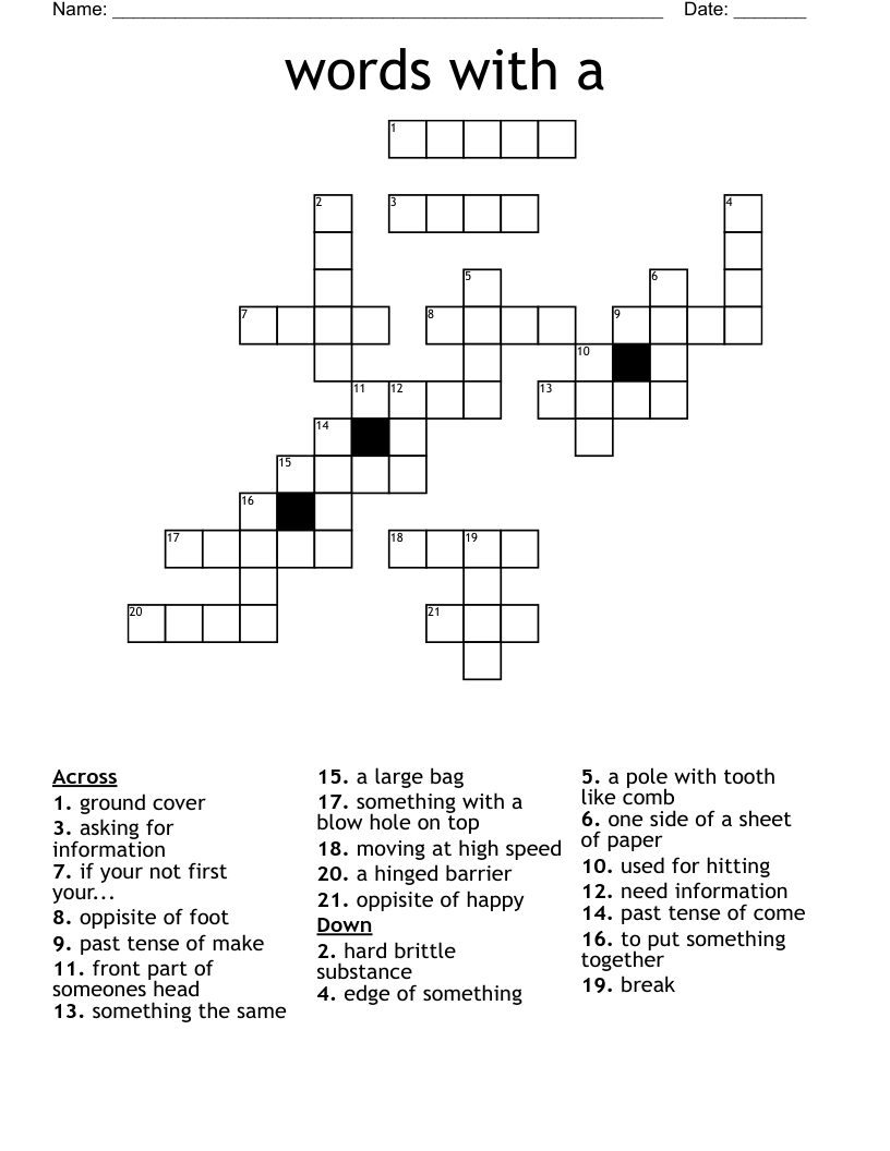 words with a Crossword