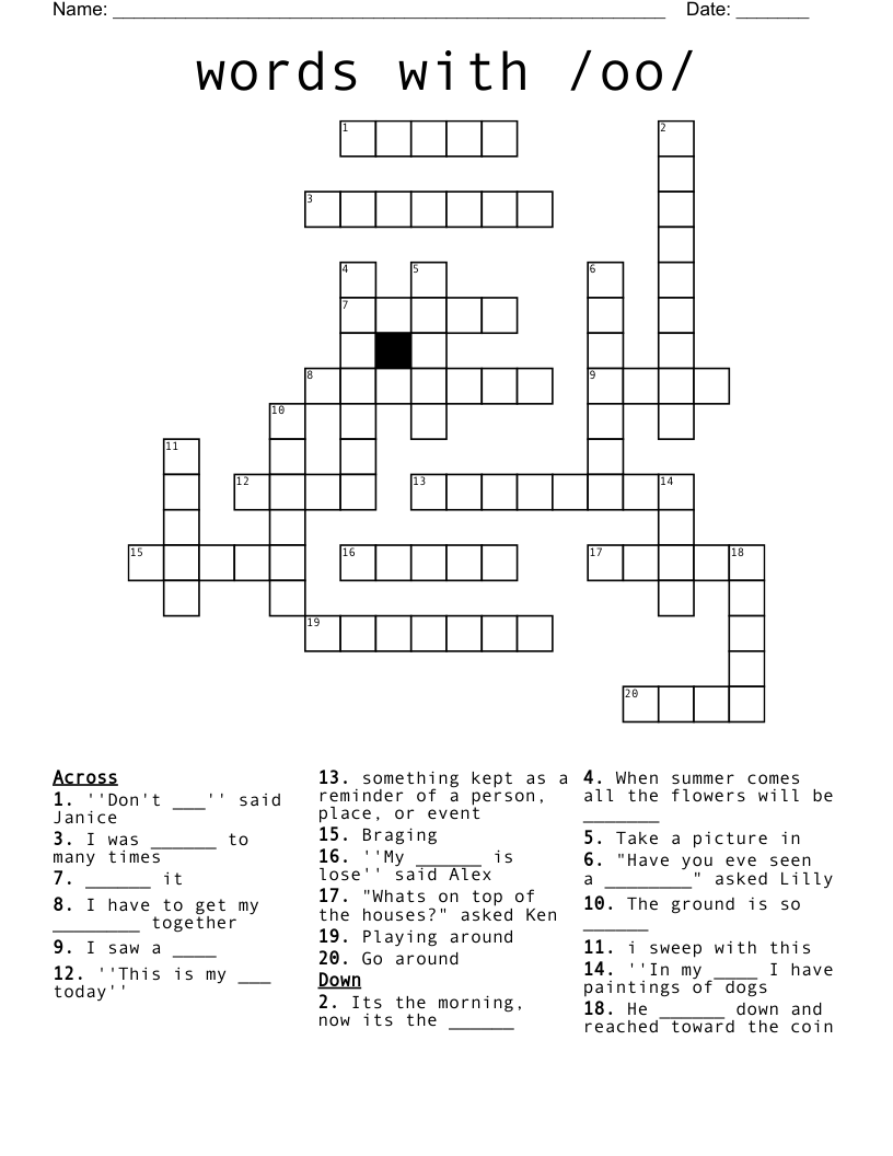 words with /oo/  Crossword