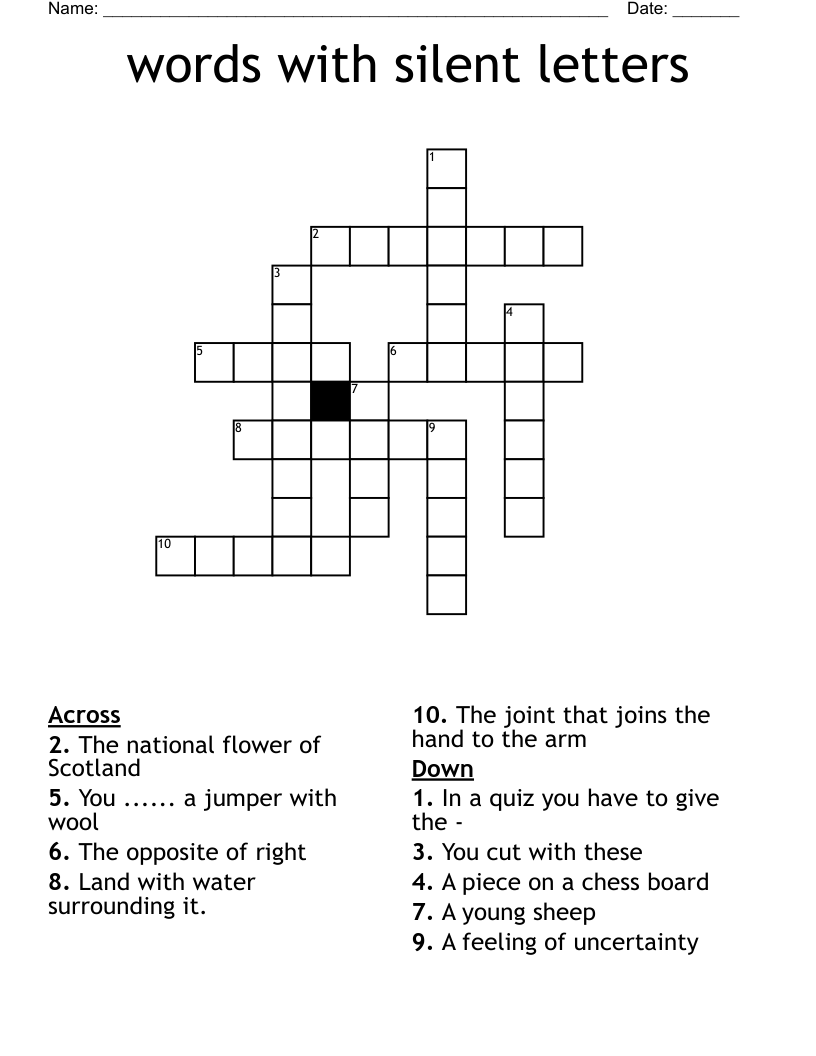 words with silent letters  Crossword