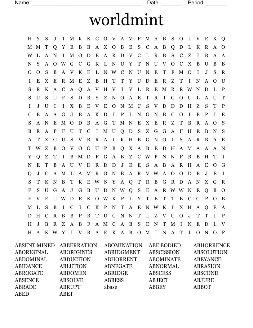 worldmint  Word Search