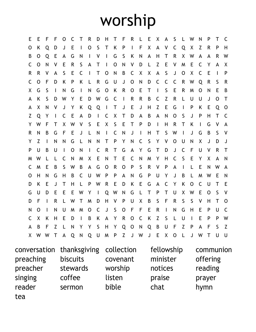 worship Word Search
