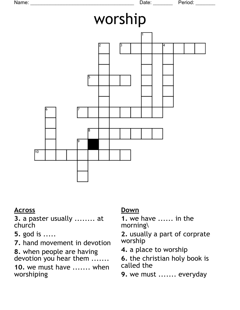 worship Crossword