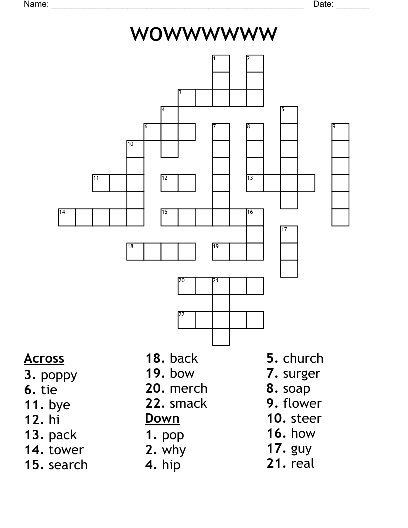 wowwwwww Crossword