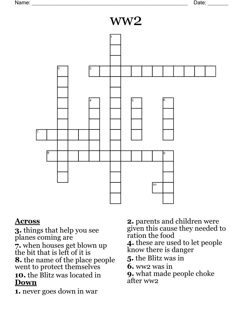 ww2 Crossword