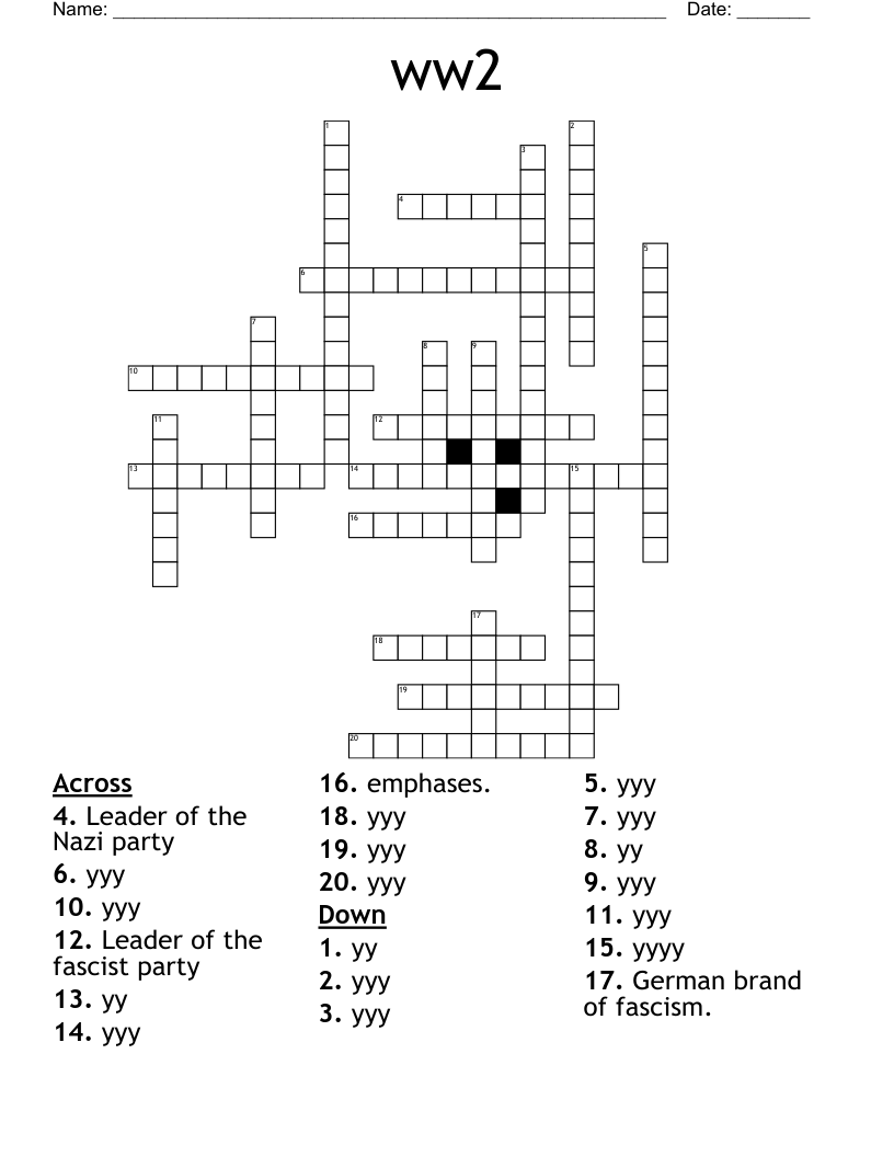 ww2 Crossword