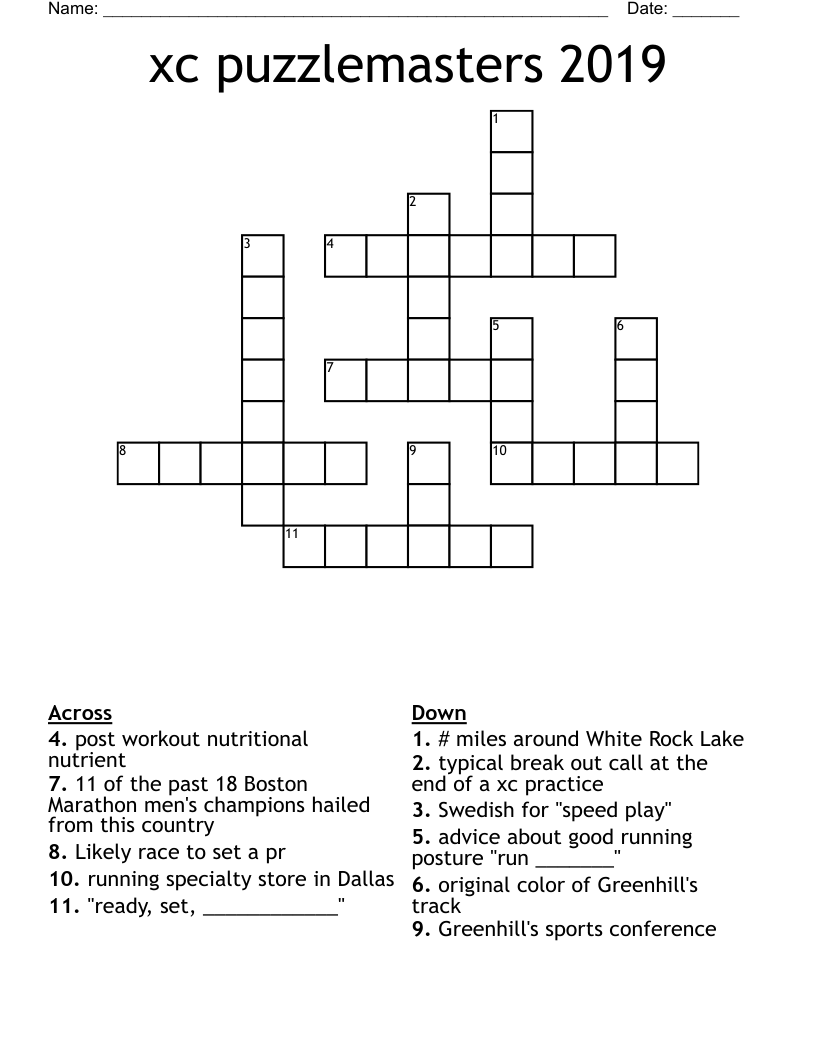 xc puzzlemasters 2019 Crossword