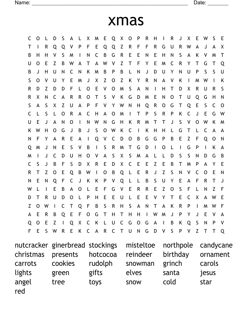 xmas Word Search