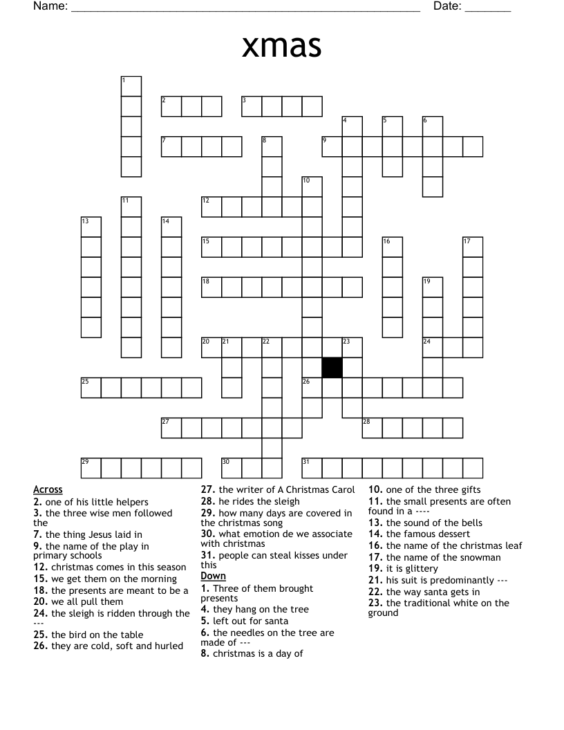 xmas Crossword