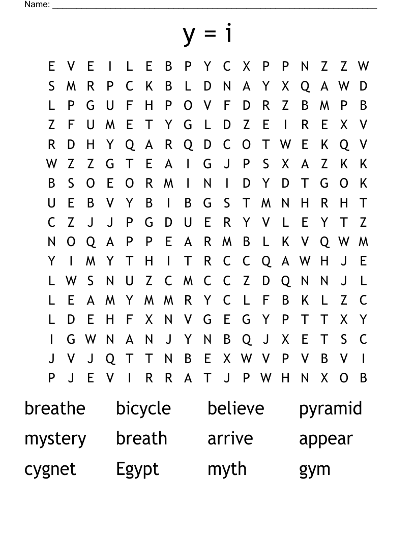 y =  i  Word Search