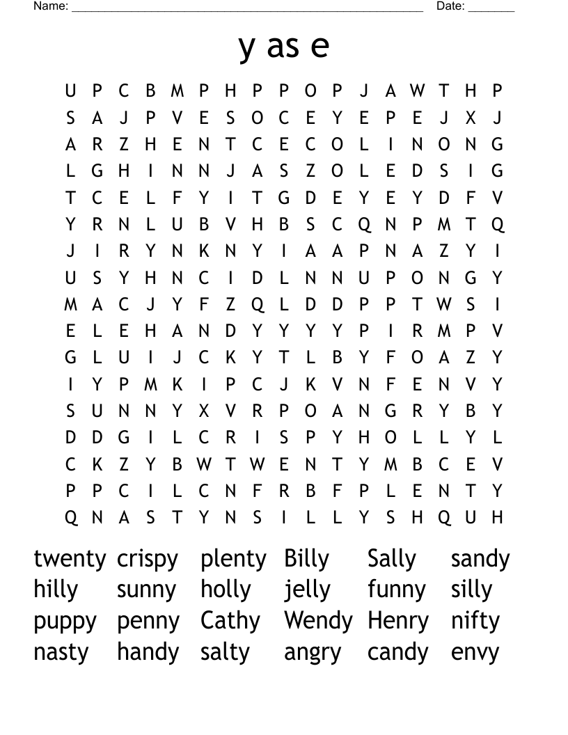 y as e Word Search