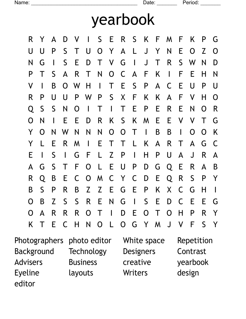yearbook  Word Search