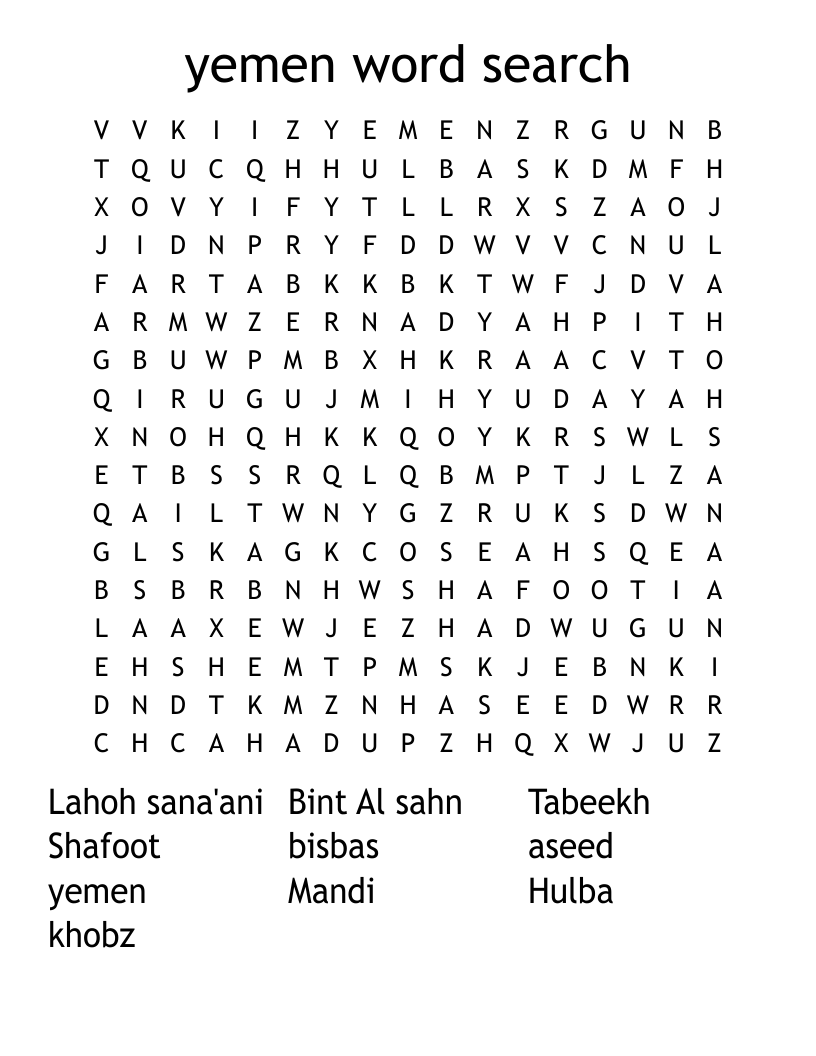 yemen word search