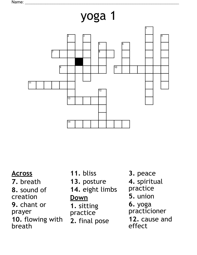 yoga 1 Crossword