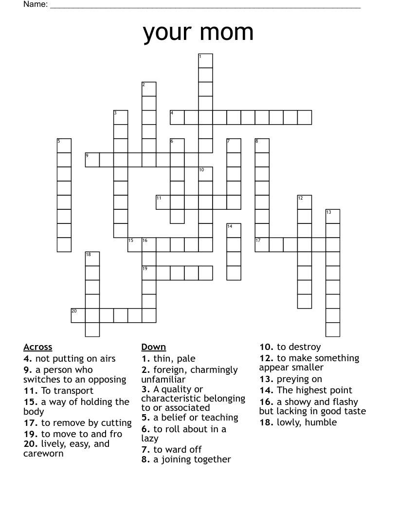 your mom  Crossword