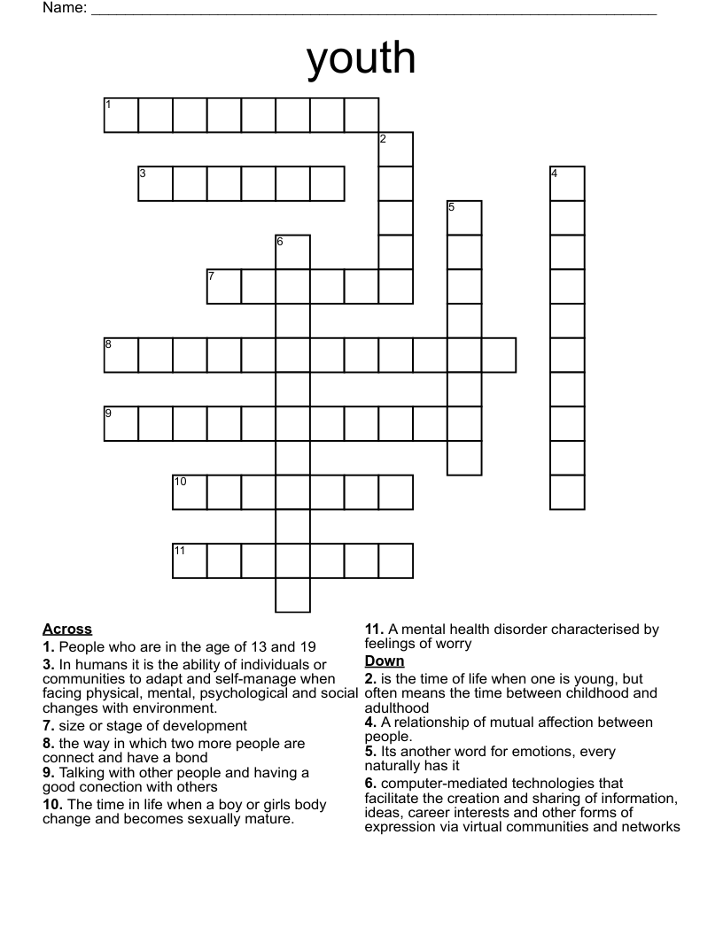 youth Crossword