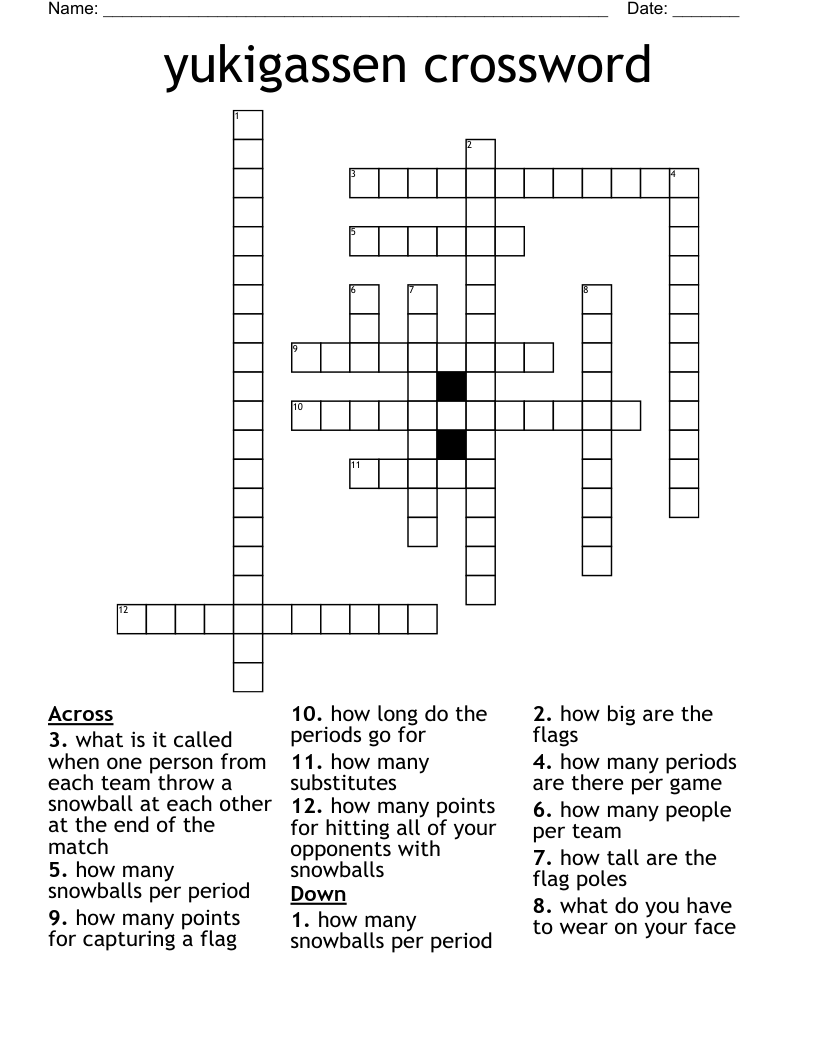 yukigassen crossword
